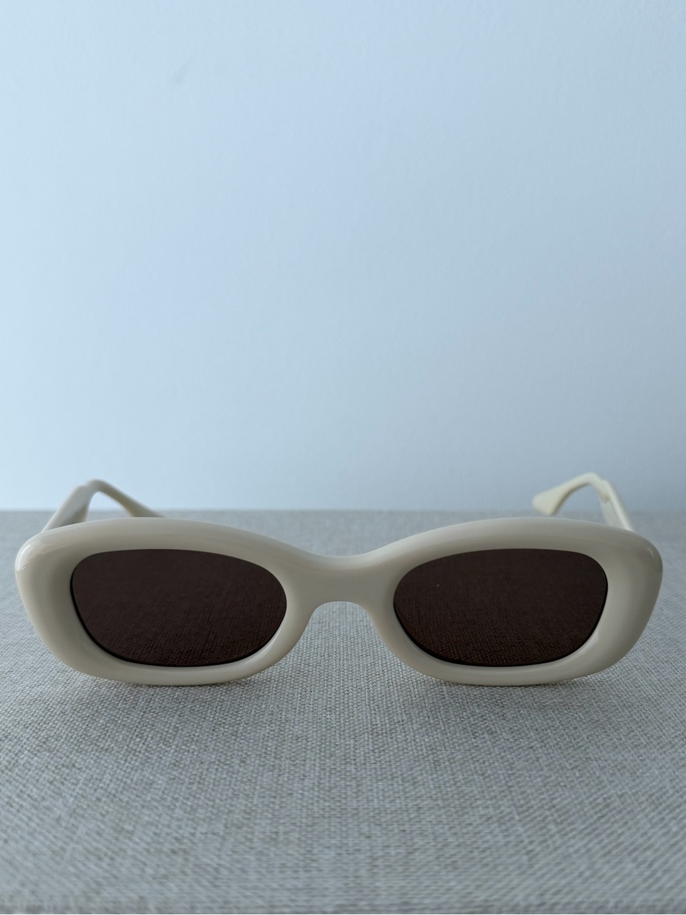 GENTLE MONSTER Tambu Cream / Beige Frame Sunglasses with Dark Brown Lenses
